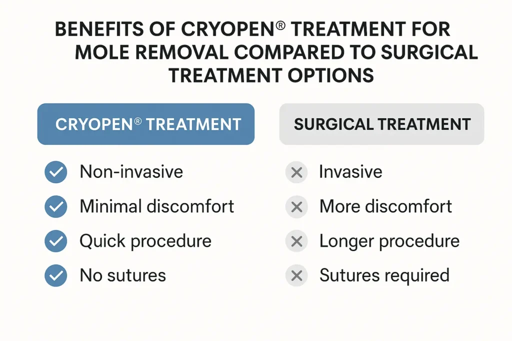 Benefits of facial mole removal Kensington Gardens - call our team today to book a consultation