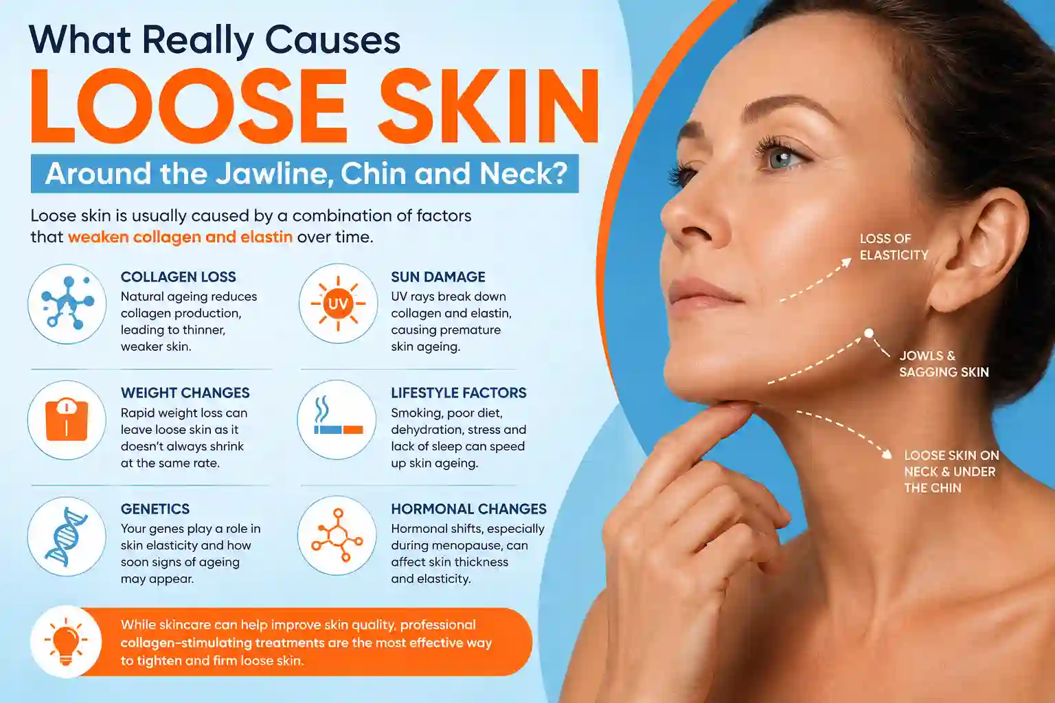 What Really Causes Loose Skin Around the Jawline, Chin and Neck Kensington Gardens?